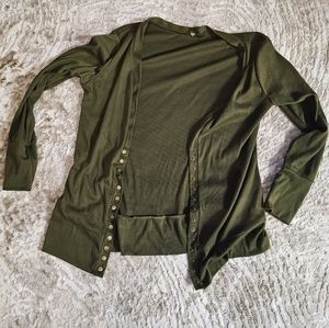 Womens olive green lightweight jacket/sweater